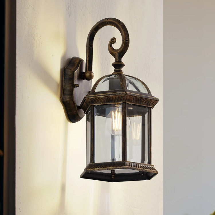 Classical Antique Lantern Glass Wall Light