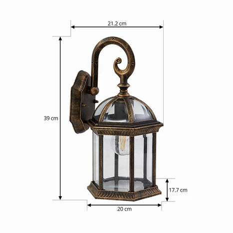 Applique murale en verre lanterne antique classique