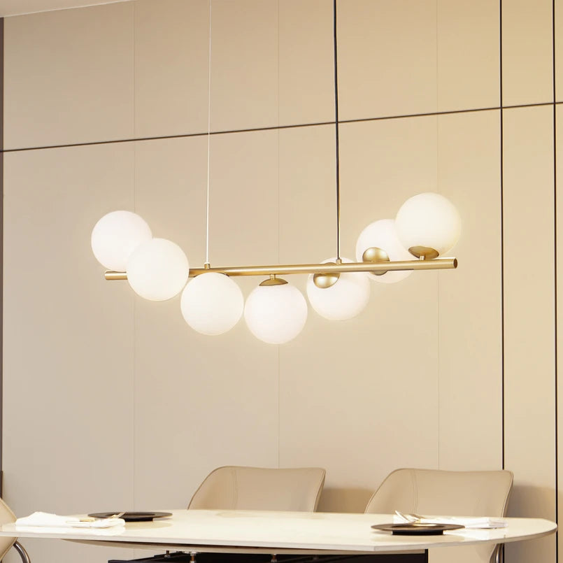 Lampadario a sospensione di design con sfere in vetro multiple