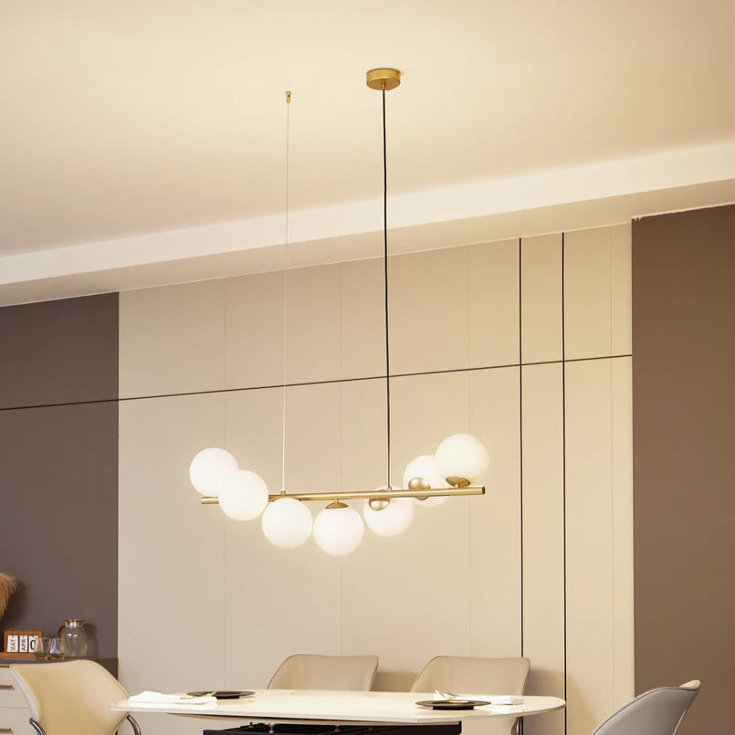 Lampadario a sospensione di design con sfere in vetro multiple