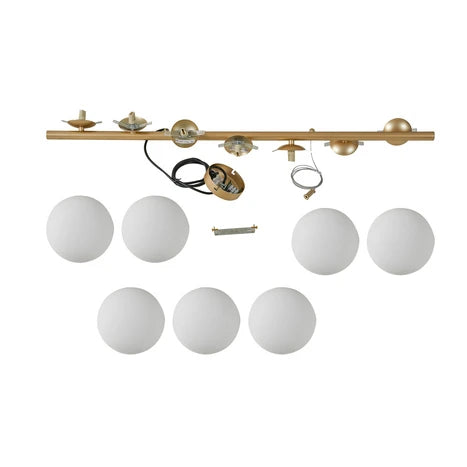 Lampadario a sospensione di design con sfere in vetro multiple