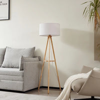 Modern Tripod Wooden Legs Floor Lamp