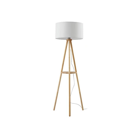 Lampadaire moderne avec pieds en bois et trépied