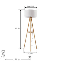 Modern Tripod Wooden Legs Floor Lamp