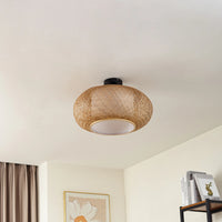 Trendy Round Sphere Bamboo Ceiling Light