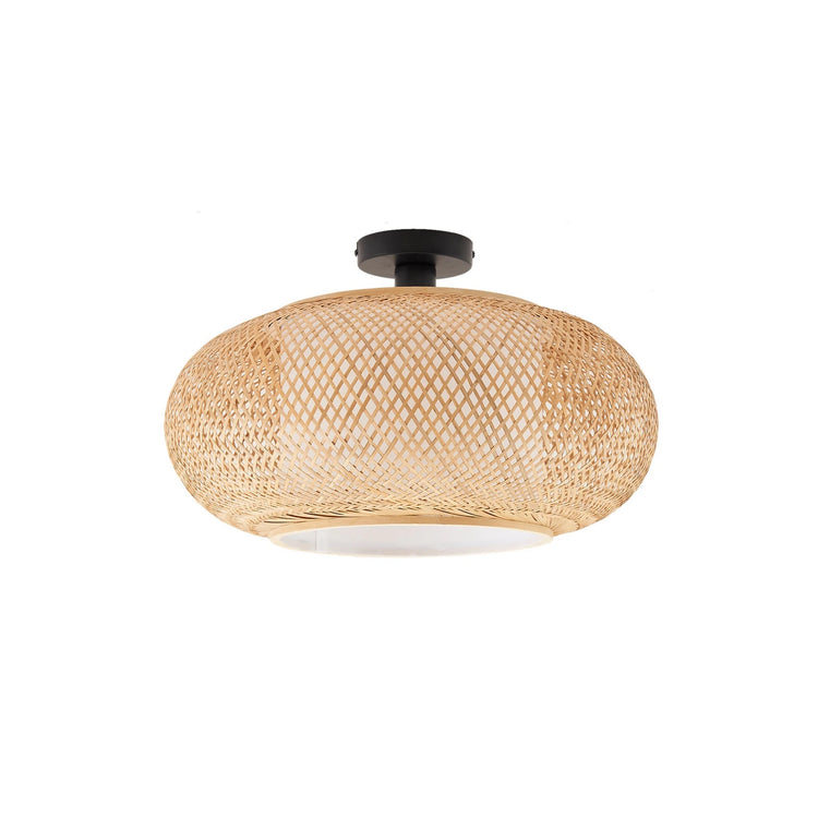 Trendy Round Sphere Bamboo Ceiling Light