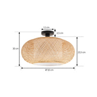 Trendy Round Sphere Bamboo Ceiling Light