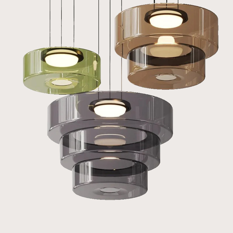 Pendentif en verre de style bauhaus