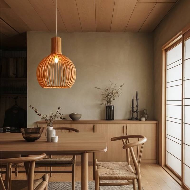 Glarefusion Vintage wooden Pendant Light