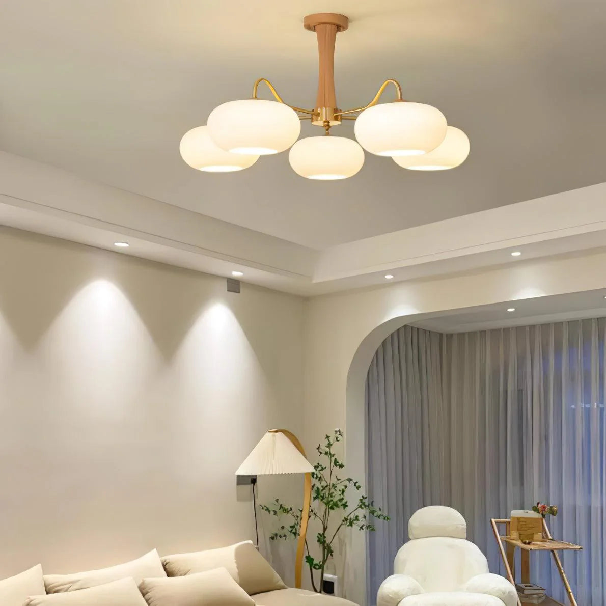 Lampadario cachi dorato