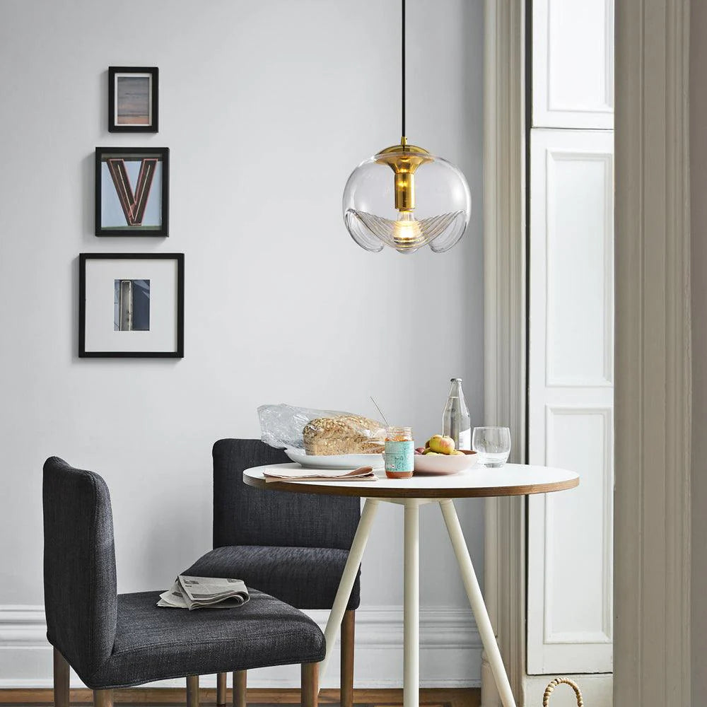 Lampe à suspension en verre à sphère ronde tendance