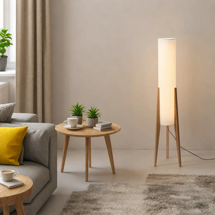 Solid Walnut Wood Floor Lamp