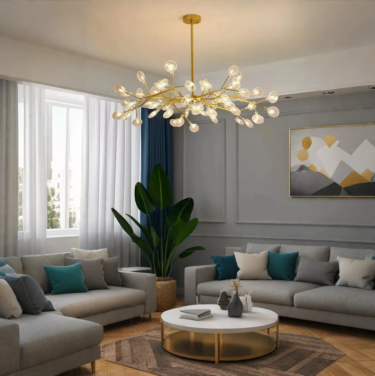 Lustre du salon en acrylique Creative Branch Glarefusion