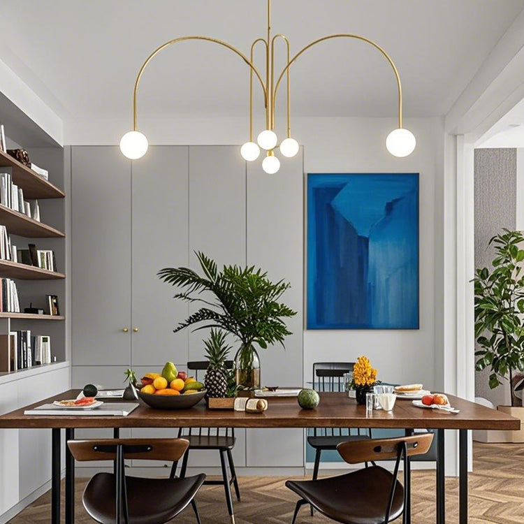 Moderne hvid rund glas pendellampe