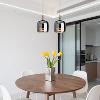 Glarefusie Modern Black Glass Pendant Light