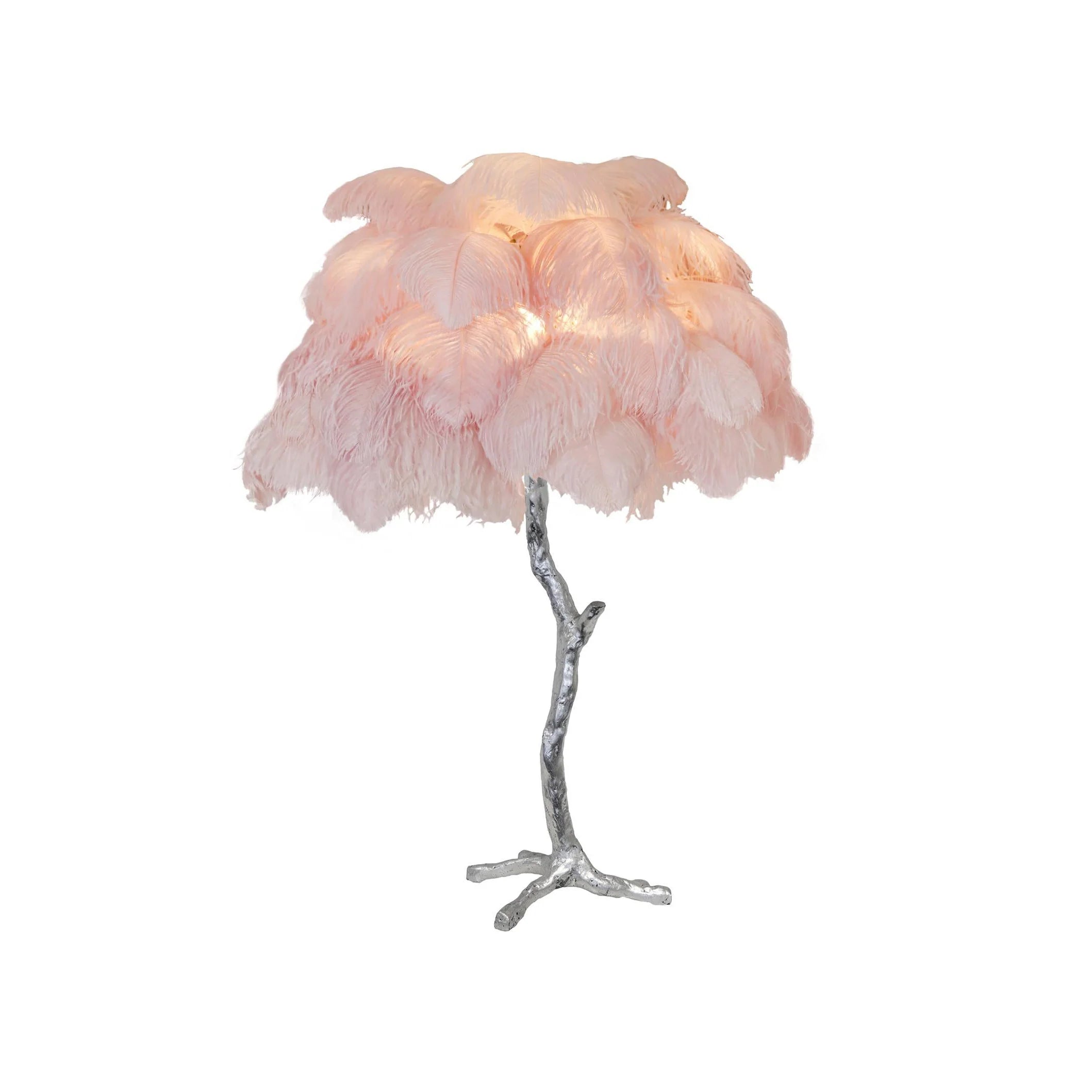 Elegant Palm Feathered Table Lamp