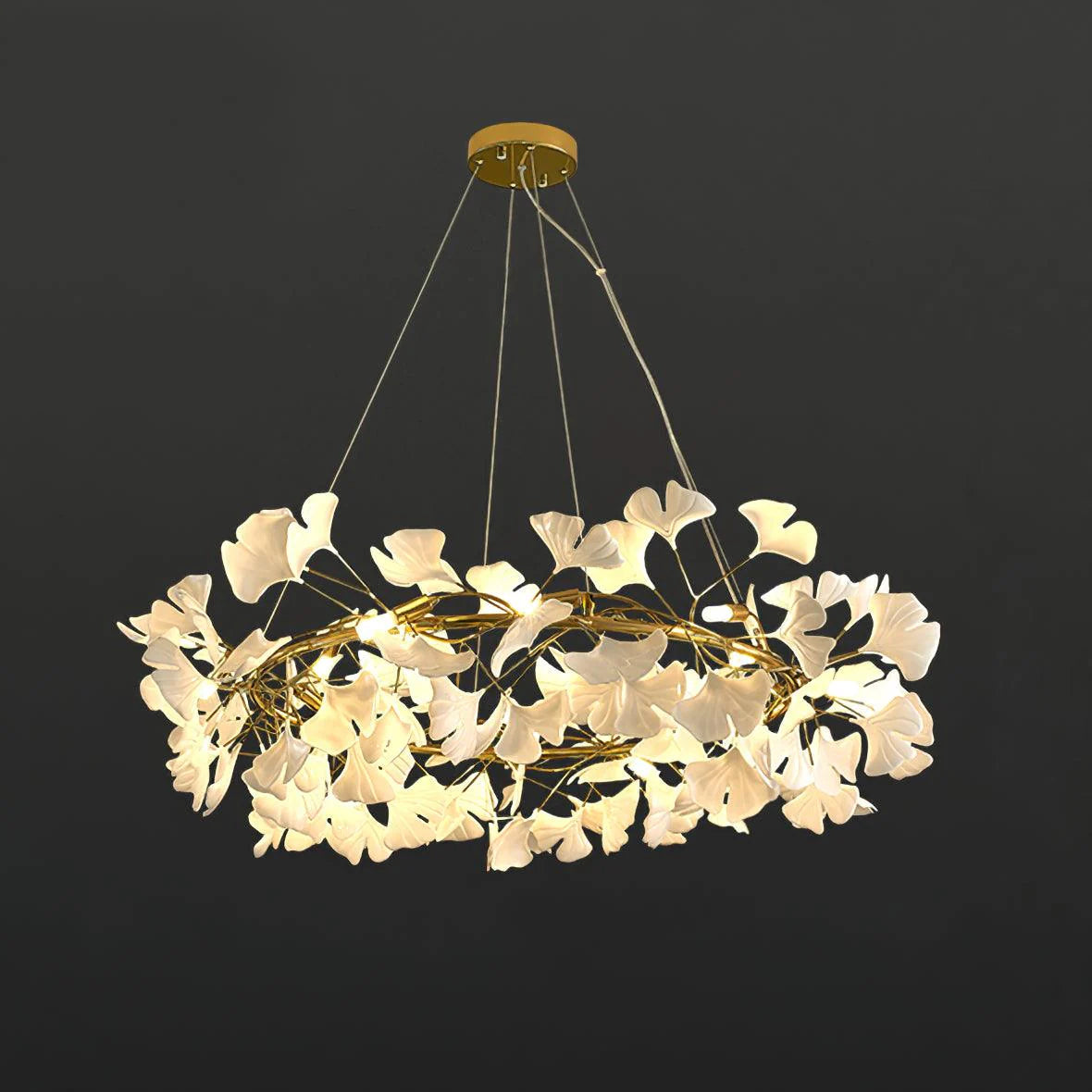 Traditional Gingko Ceramic Chandelier