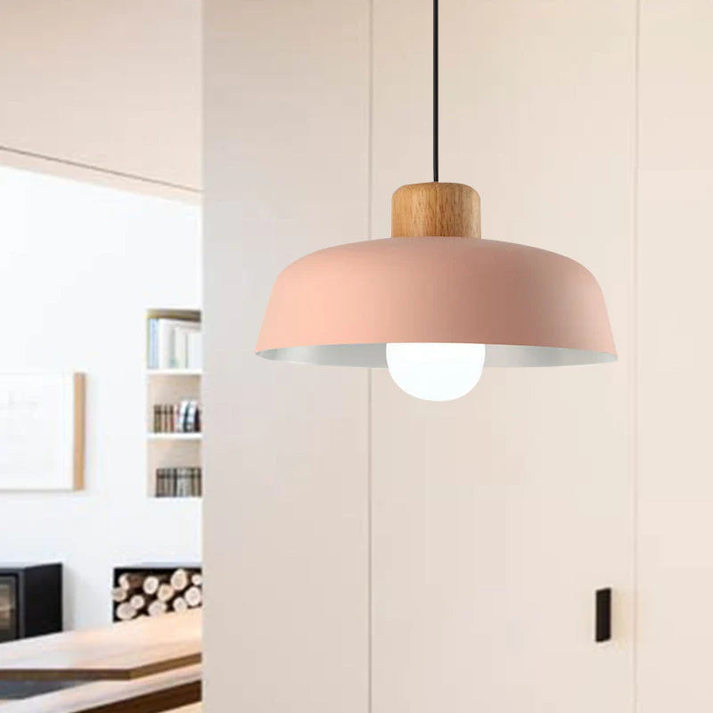 Lampe à suspension ronde moderne en métal