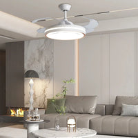 Hvid metal fjernbetjening loftsventilator med lys
