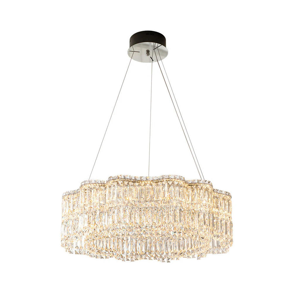 Lampadario elegante moderno con cristalli a forma di fiori
