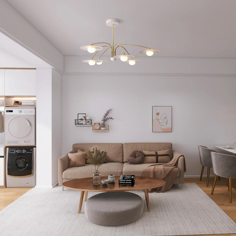 Elegant champignonglas lysekrone