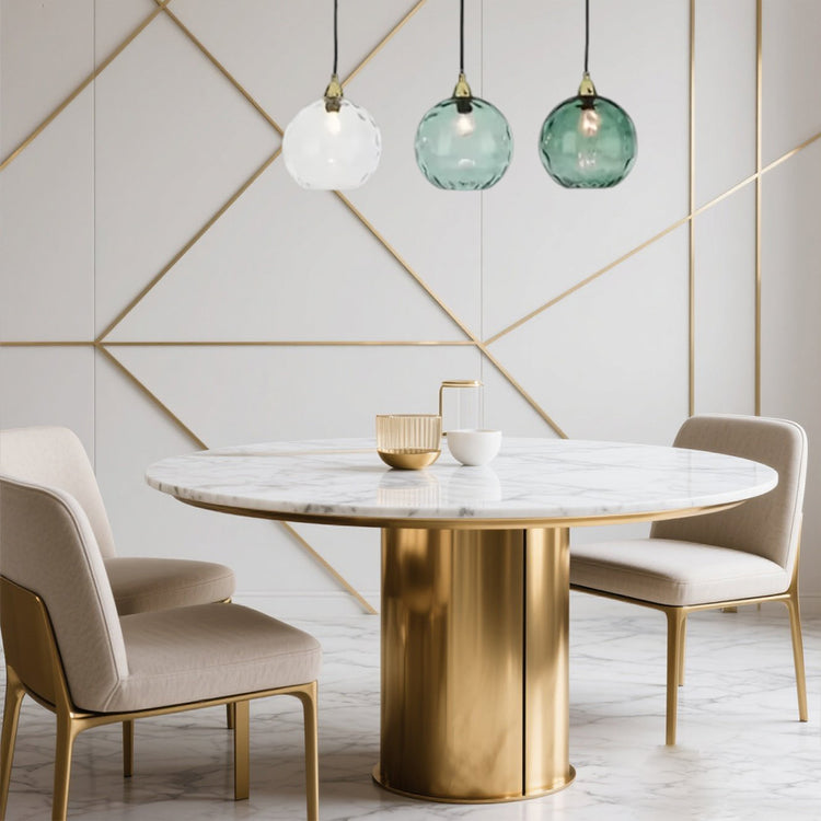 Glarefusion moderne simpelt farvet vandmønster glaskugle pendel lys