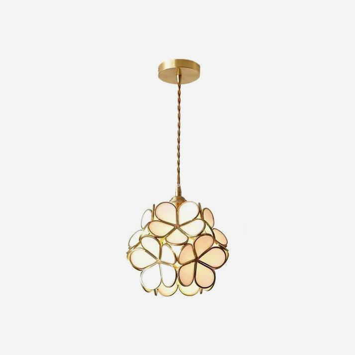 Lampe à suspension chic en verre floral