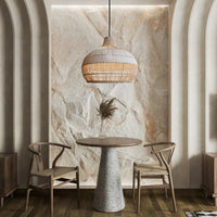 Natural Wicker Island Hanging Light