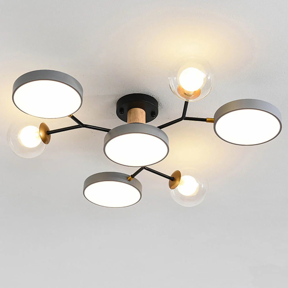 Plafoniera moderna da soggiorno con lampadine multiple
