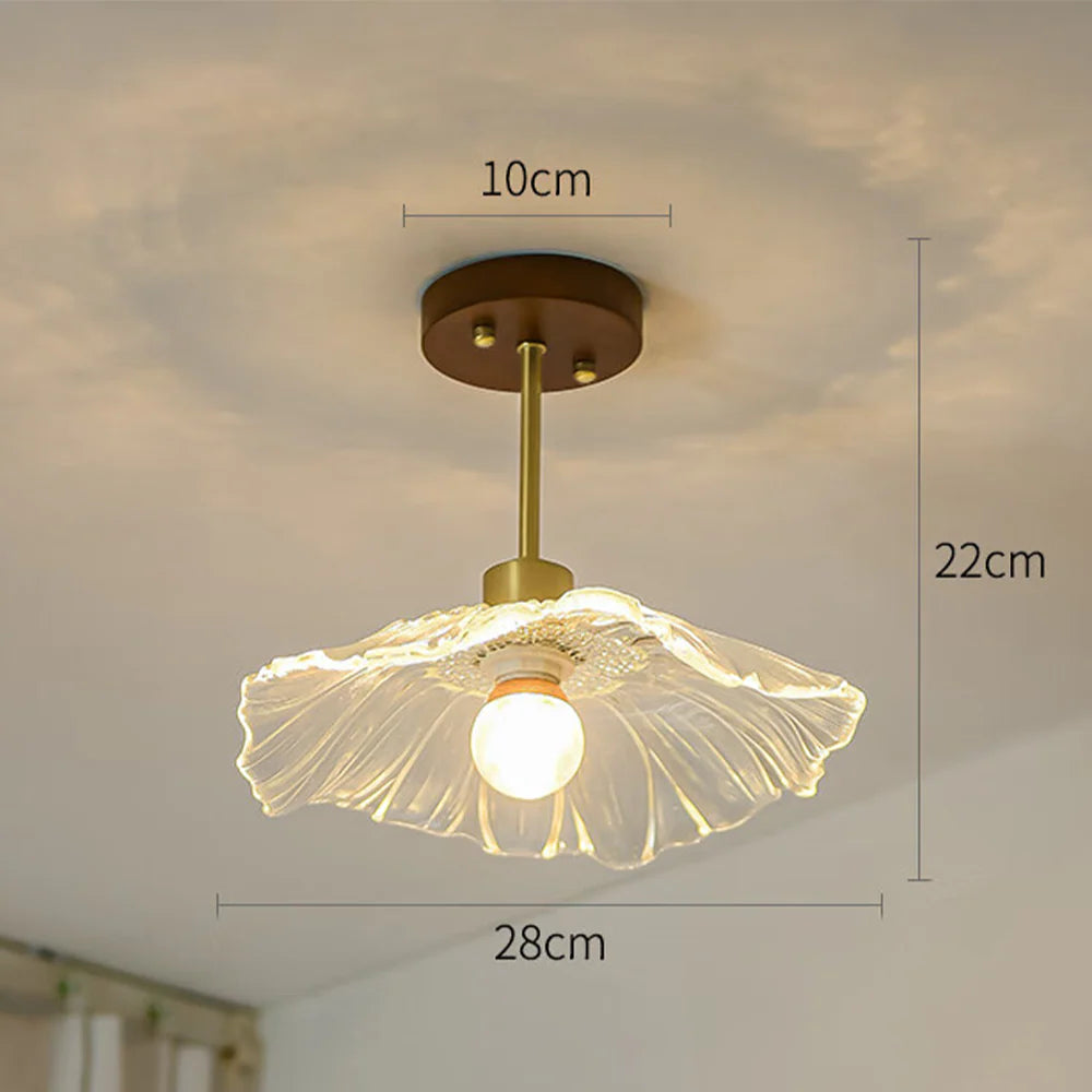 Plafonnier élégant en verre pétale