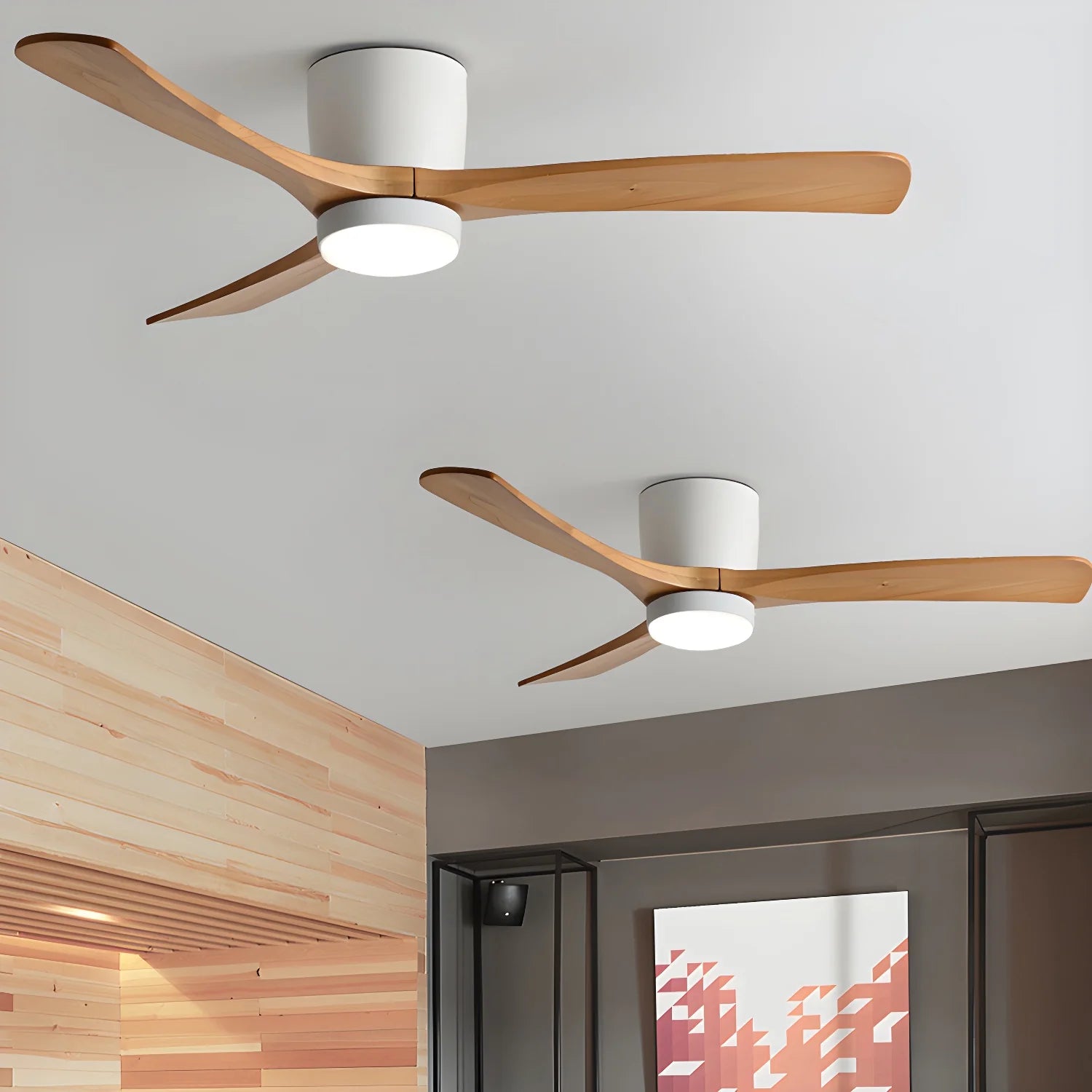 Lampe de ventilateur de plafond moderne WoodAura