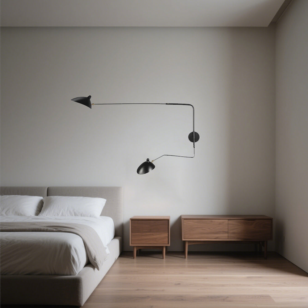 Elegante lampada da parete a doppia testa