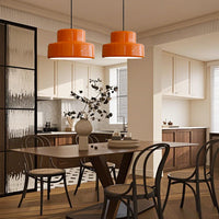 Moderne Vintage Bauhaus Orange Pendelleuchte