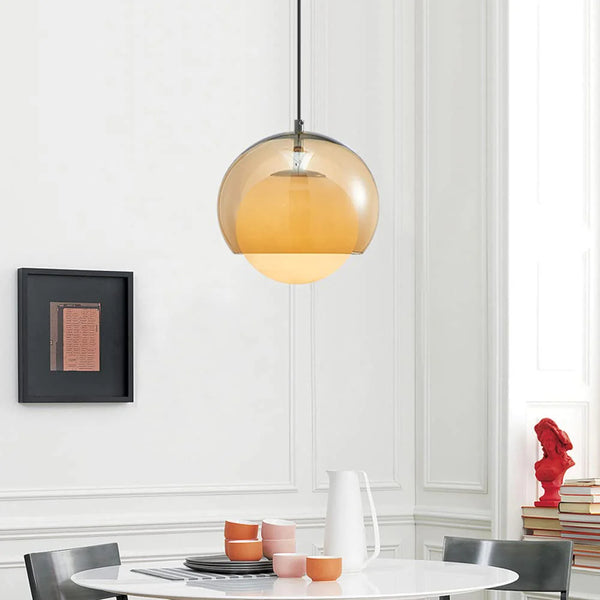 Retro Orange Bauhaus Pendant Lamp