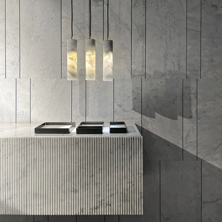 Elegant Cylinder Marble Pendant Light