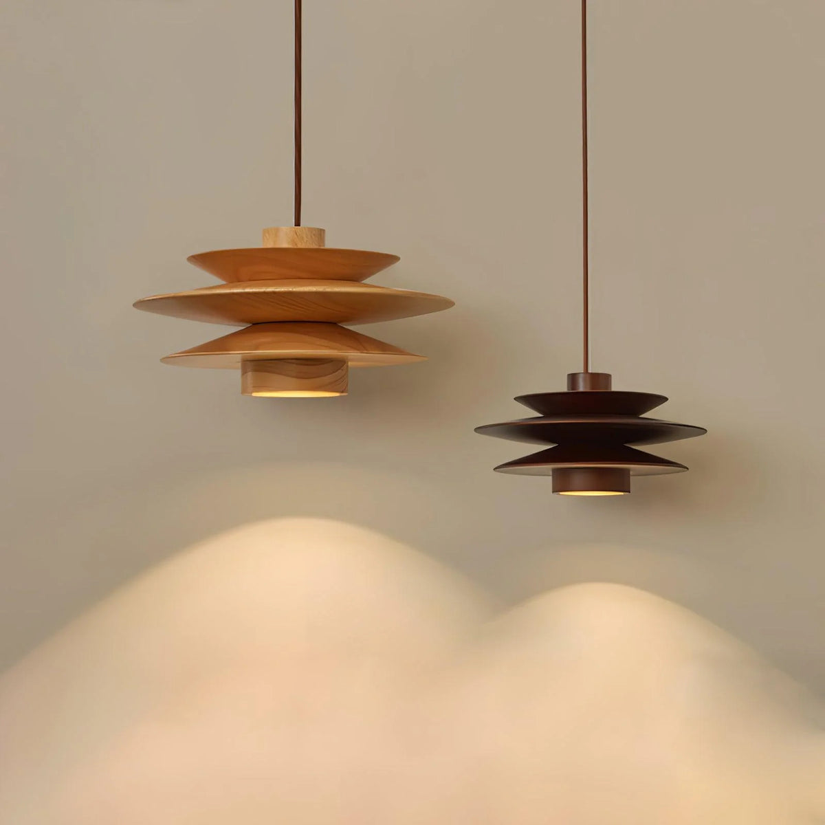 Wooden Cascade Pendant Light