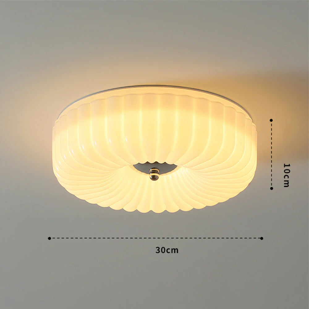 Plafonnier rond classique en verre Bauhaus