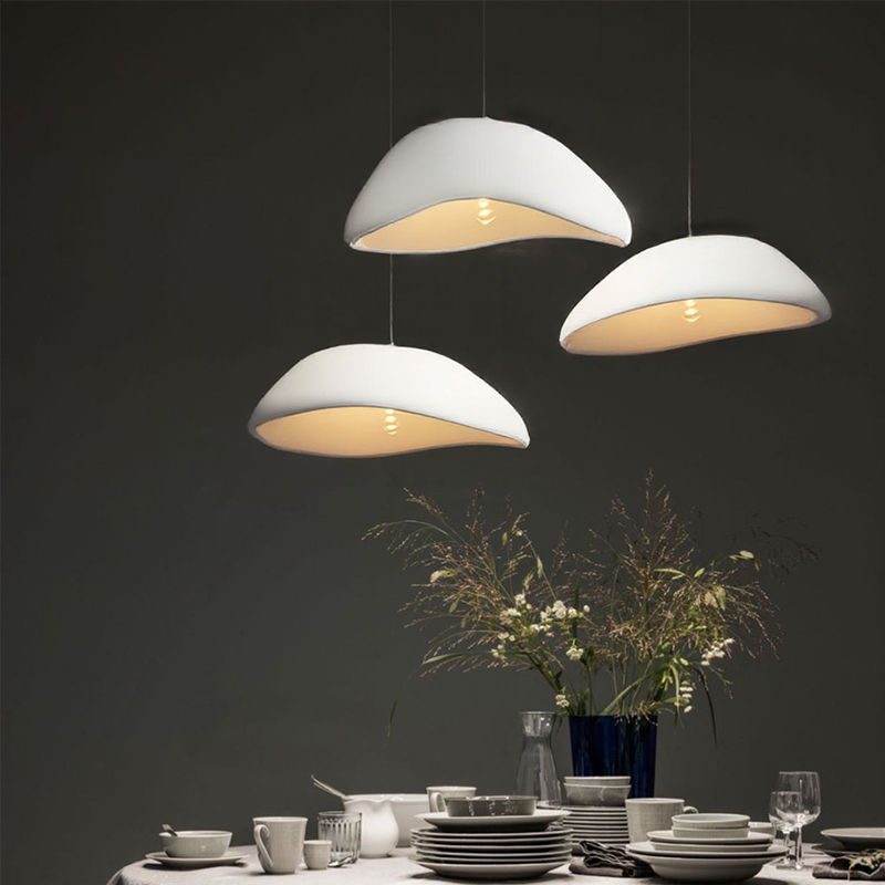 Lampe à suspension en forme de nid d'oiseau de style japonais Wabi-Sabi