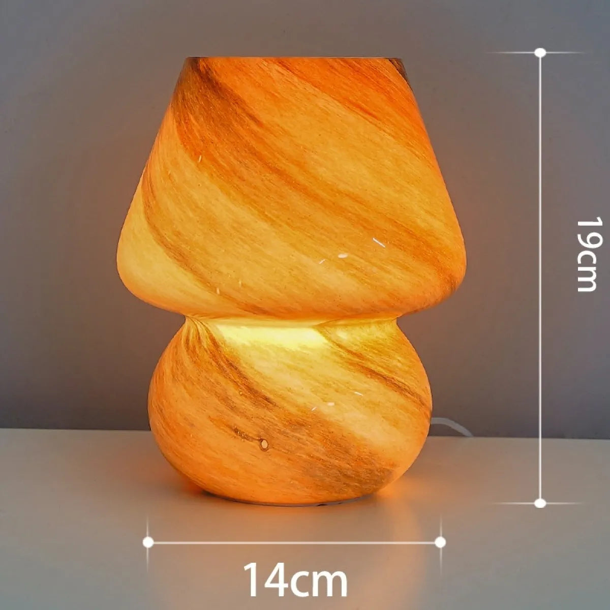 Retro kreativ glas svamp bordlampe