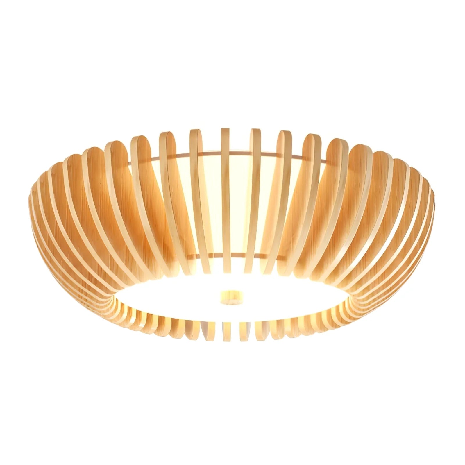 Plafonnier rond moderne en bois