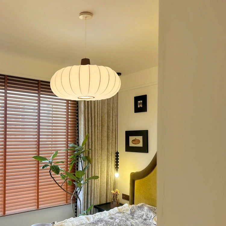 Vintage aflang silke pendellampe