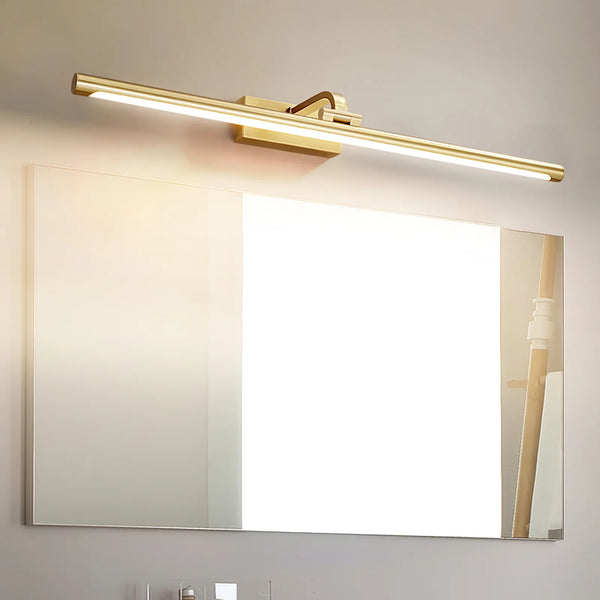 Luxe Brass & Walnut Linear Wall Light