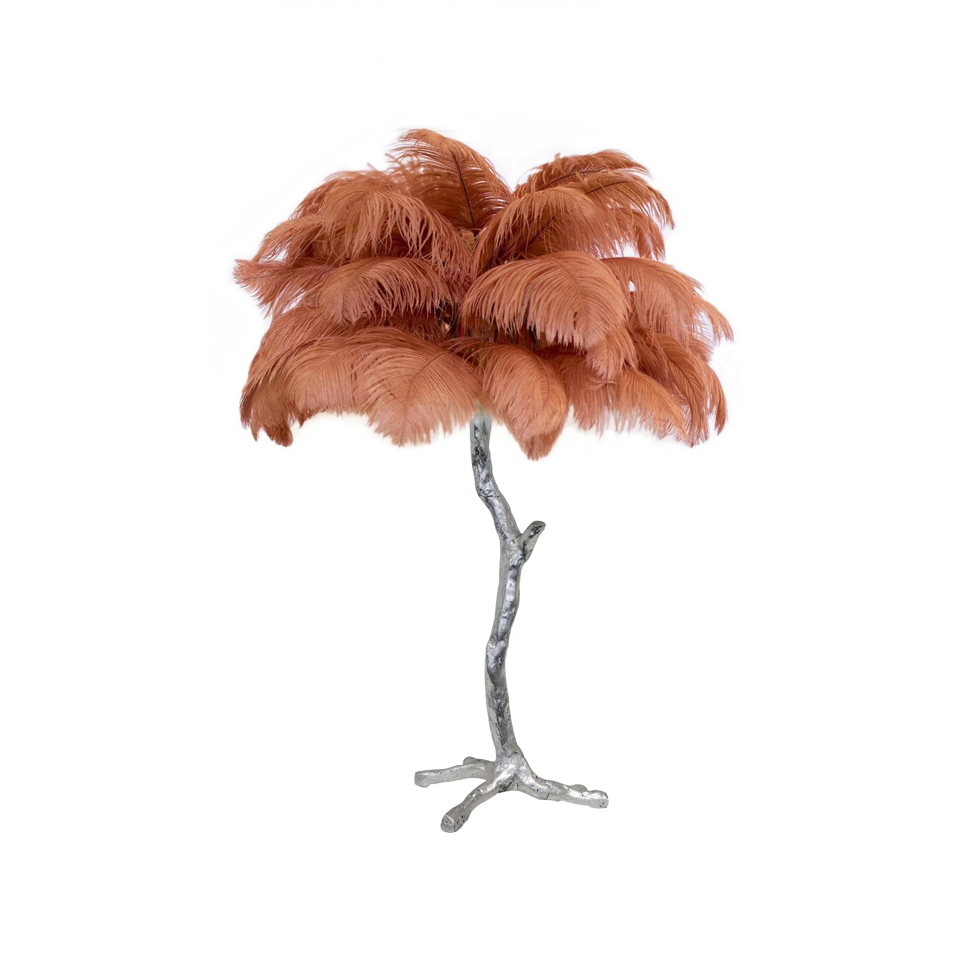 Elegant Palm Feathered Table Lamp