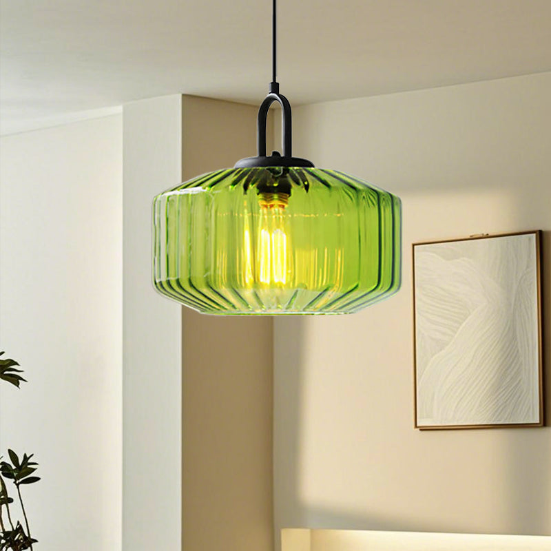 Noordse moderne vintage gestreepte glazen hanglamp