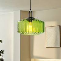 Noordse moderne vintage gestreepte glazen hanglamp