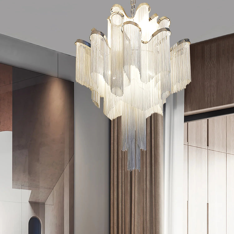 Classic Waterfall Aluminum Chain Chandelier