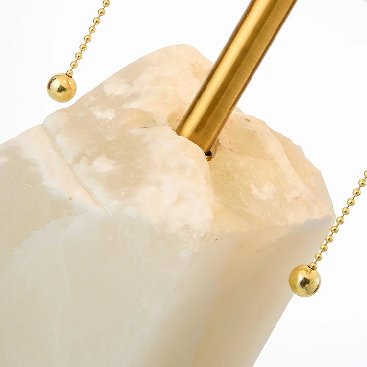 Moderne rektangulær alabast bordlampe