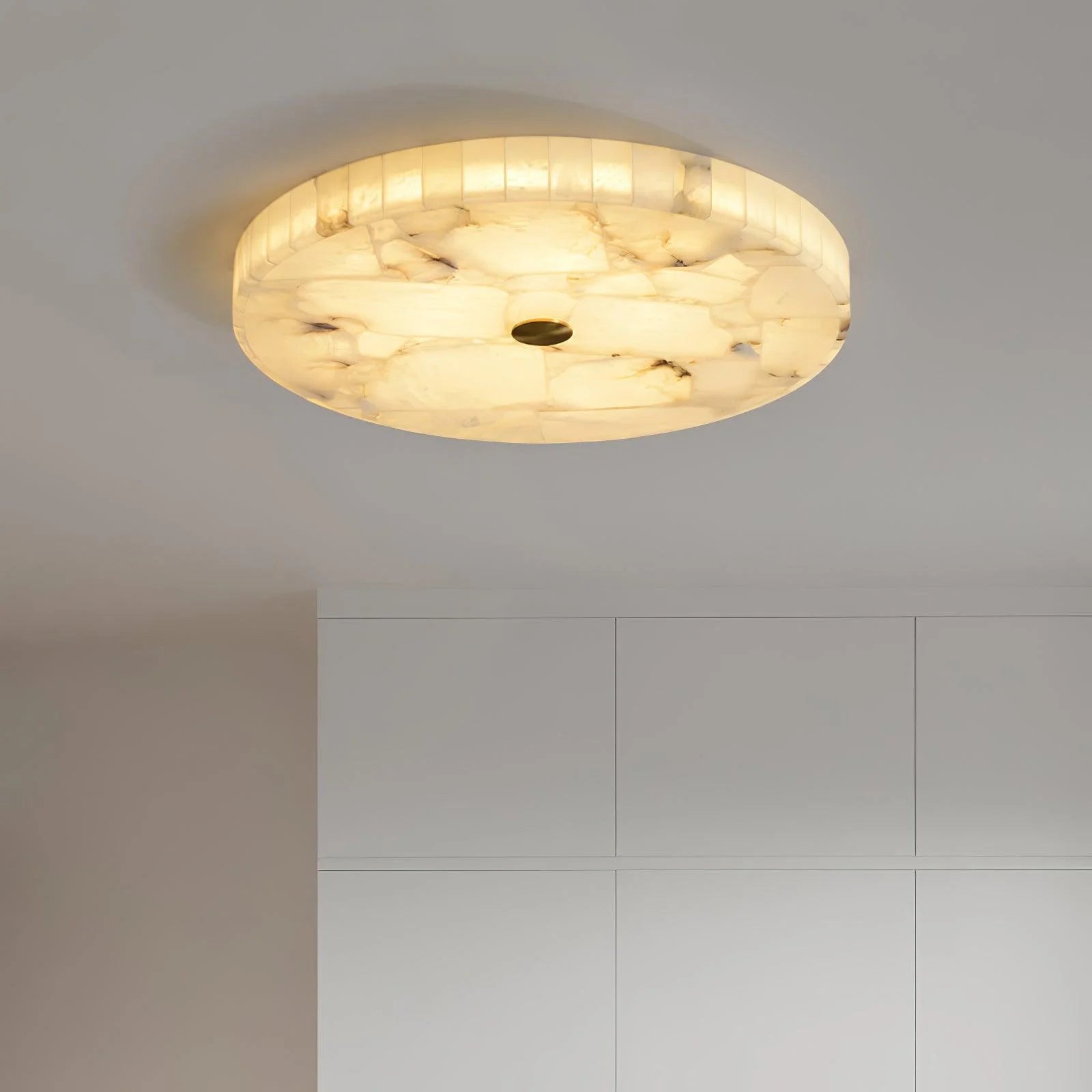 Classical Round Alabaster Ceiling Light