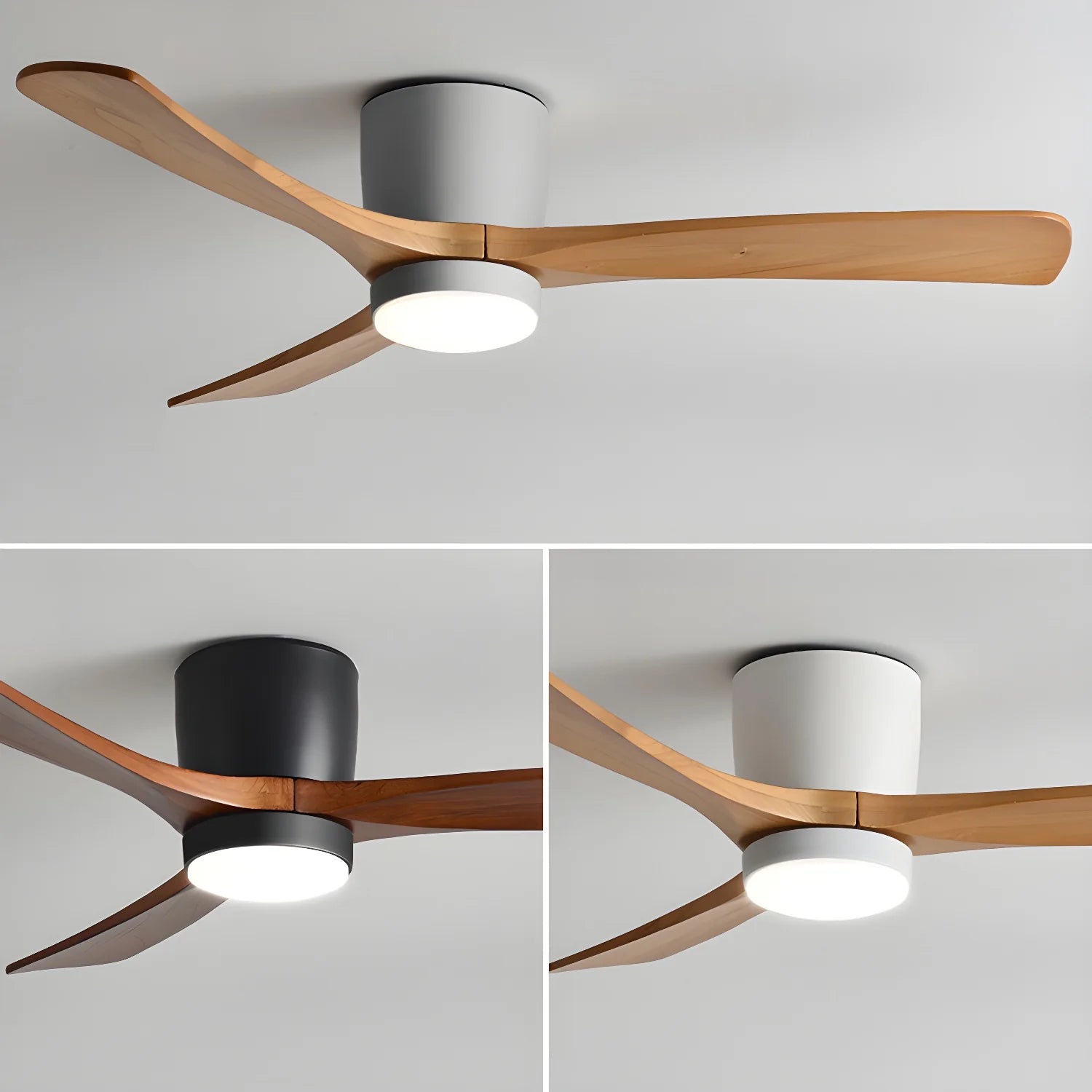 Lampe de ventilateur de plafond moderne WoodAura