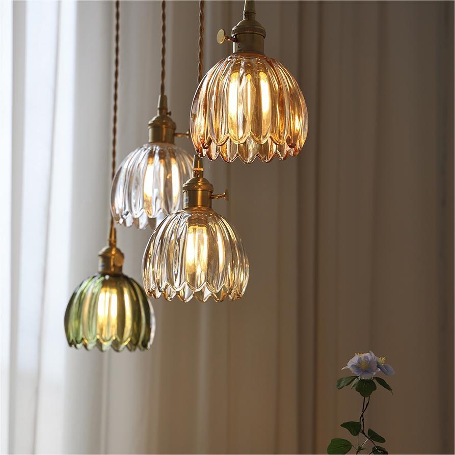 Moderne retro glas blomsterpendel